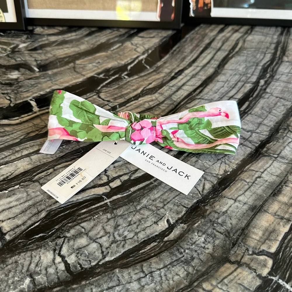 JANIE and Jack BABY TROPICAL FLAMINGO KNOT SOFT HEADBAND